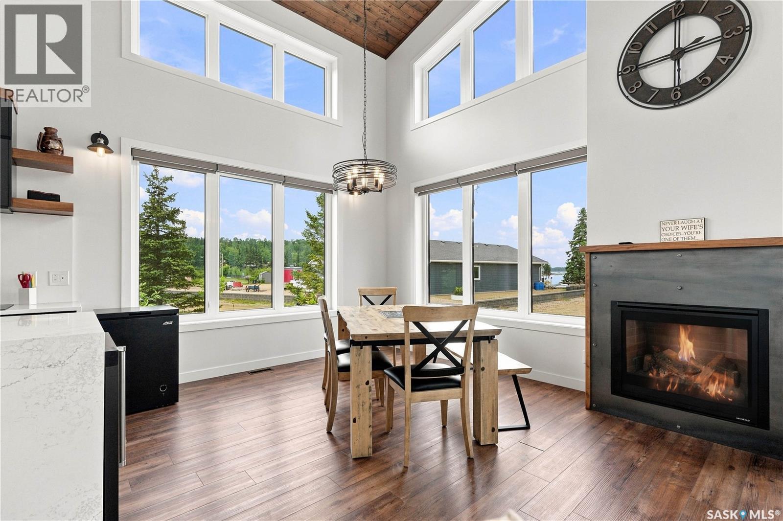 5000 Lakeside Road, Marean Lake, SK - Indoor With Fireplace
