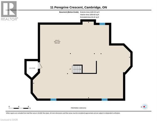 Basement floor plan - 11 Peregrine Crescent, Cambridge, ON 