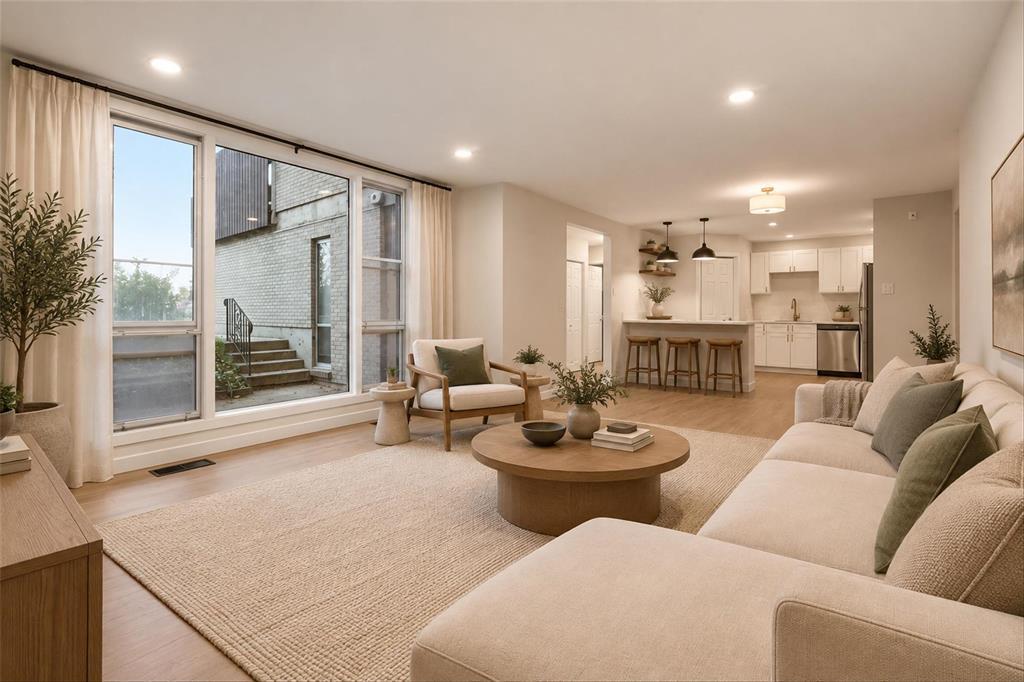 Virtually Staged Living Room - 235 1 Snow Street, Winnipeg, MB