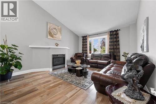 Living Room with Gas Fireplace - 847 West 5Th Street, Hamilton, ON 