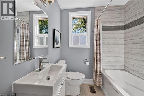 Main Floor 4pc bathroom. - 10 Mulock Avenue, Hamilton, ON 