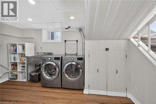 Stainless washer/dryer included.  Extra storage under the stairs. - 10 Mulock Avenue, Hamilton, ON 