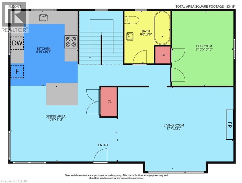 Floor plan main level. - 10 Mulock Avenue, Hamilton, ON