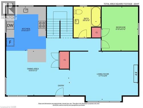 Floor plan main level. - 10 Mulock Avenue, Hamilton, ON 