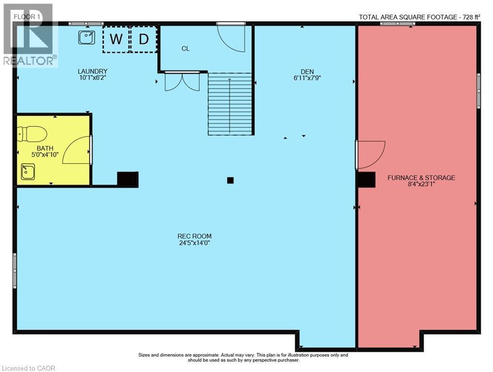 Floor plan lower level. - 10 Mulock Avenue, Hamilton, ON