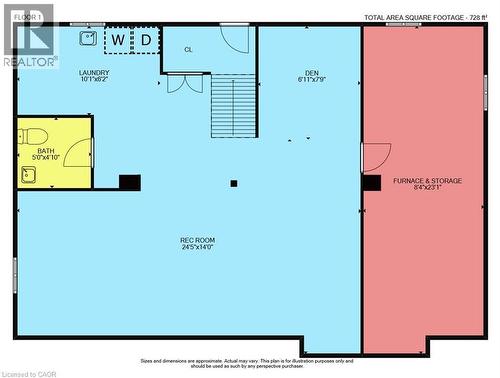 Floor plan lower level. - 10 Mulock Avenue, Hamilton, ON 