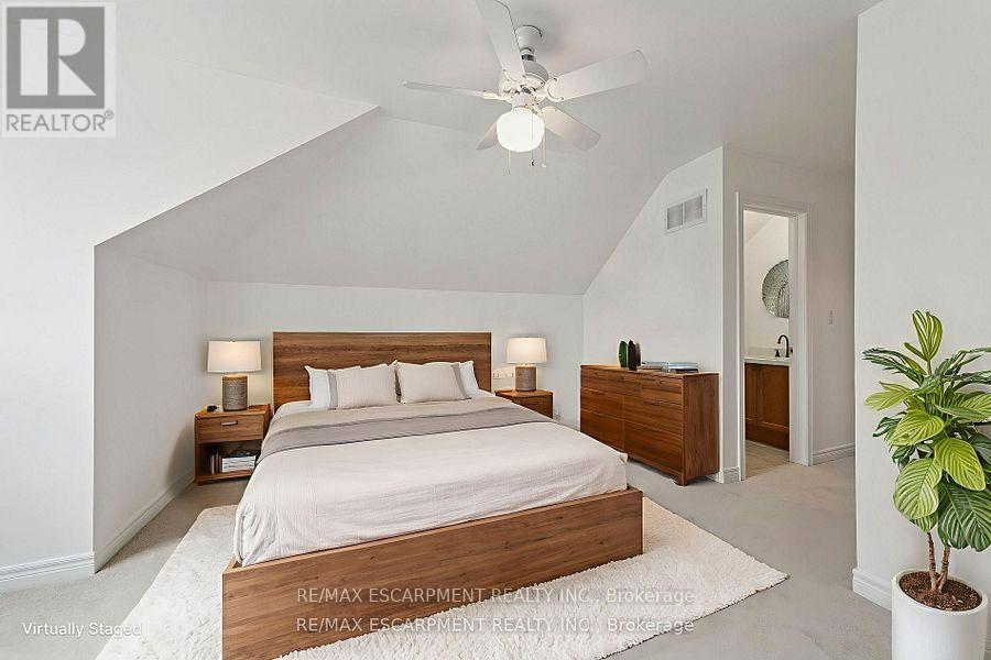 Loft Level bedroom virtually staged - 245 Centennial Forest Drive, Milton, ON - Indoor Photo Showing Bedroom