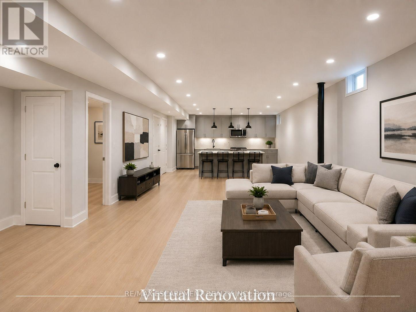 Basement Virtual Renovation - 245 Centennial Forest Drive, Milton, ON - Indoor Photo Showing Living Room