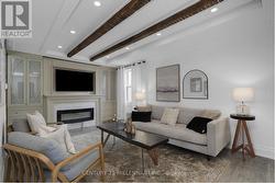Living room with custom shelving - 