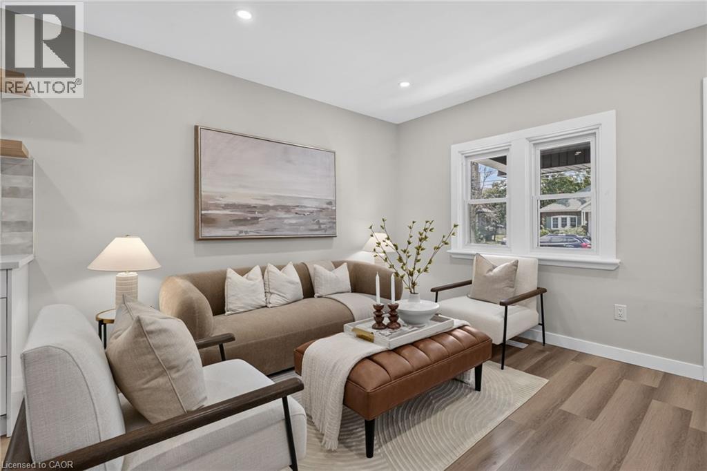 Wood-finish flooring, recessed lighting, and dual windows - 43 E Brucedale Avenue E, Hamilton, ON