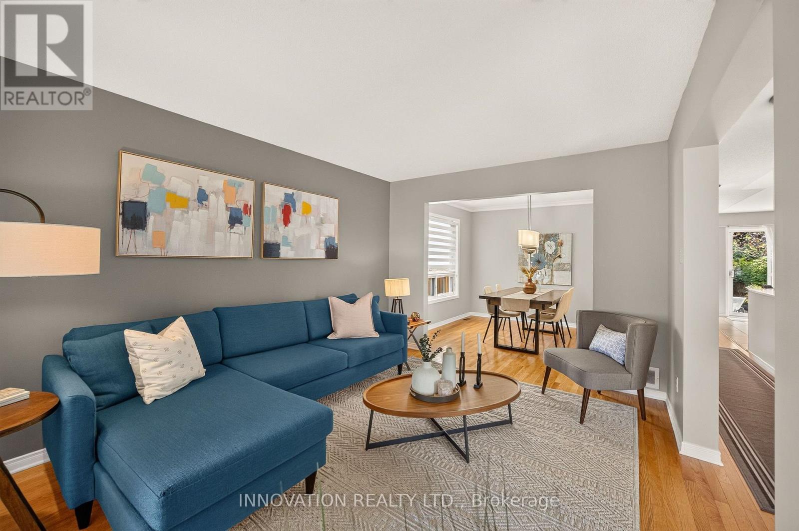 Living room with view of dining room - 2545 Page Road, Ottawa, ON