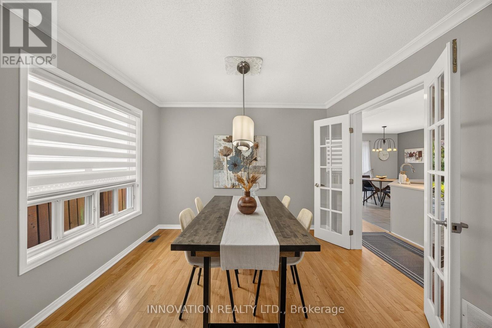 Dining room with French doors to kitchen - 2545 Page Road, Ottawa, ON