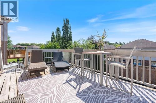 Multi-level wood deck with a privacy railing - 260 Granite Hill Road, Cambridge, ON 