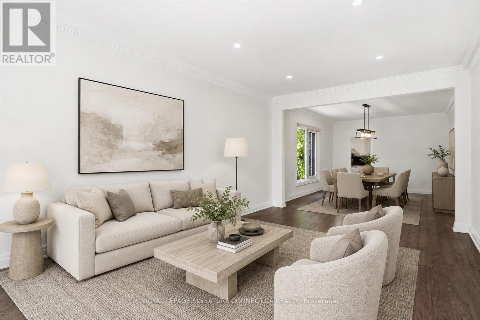 AI Staging - Sitting room and dining - 6 Lailey Crescent, Toronto, ON
