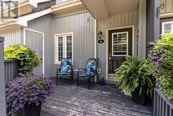 Deck with exterior storage locker. - 