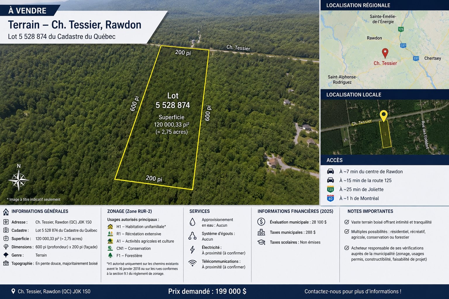 Aerial View - Ch. Tessier, Rawdon, QC