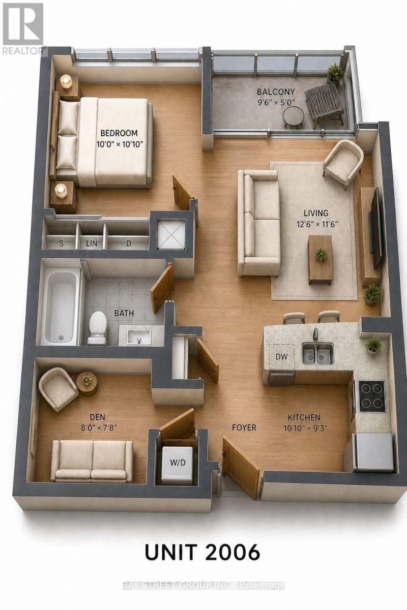 3D Floor Plan - AI designed, Just for illustration - 2006 - 88 Sheppard Avenue E, Toronto, ON
