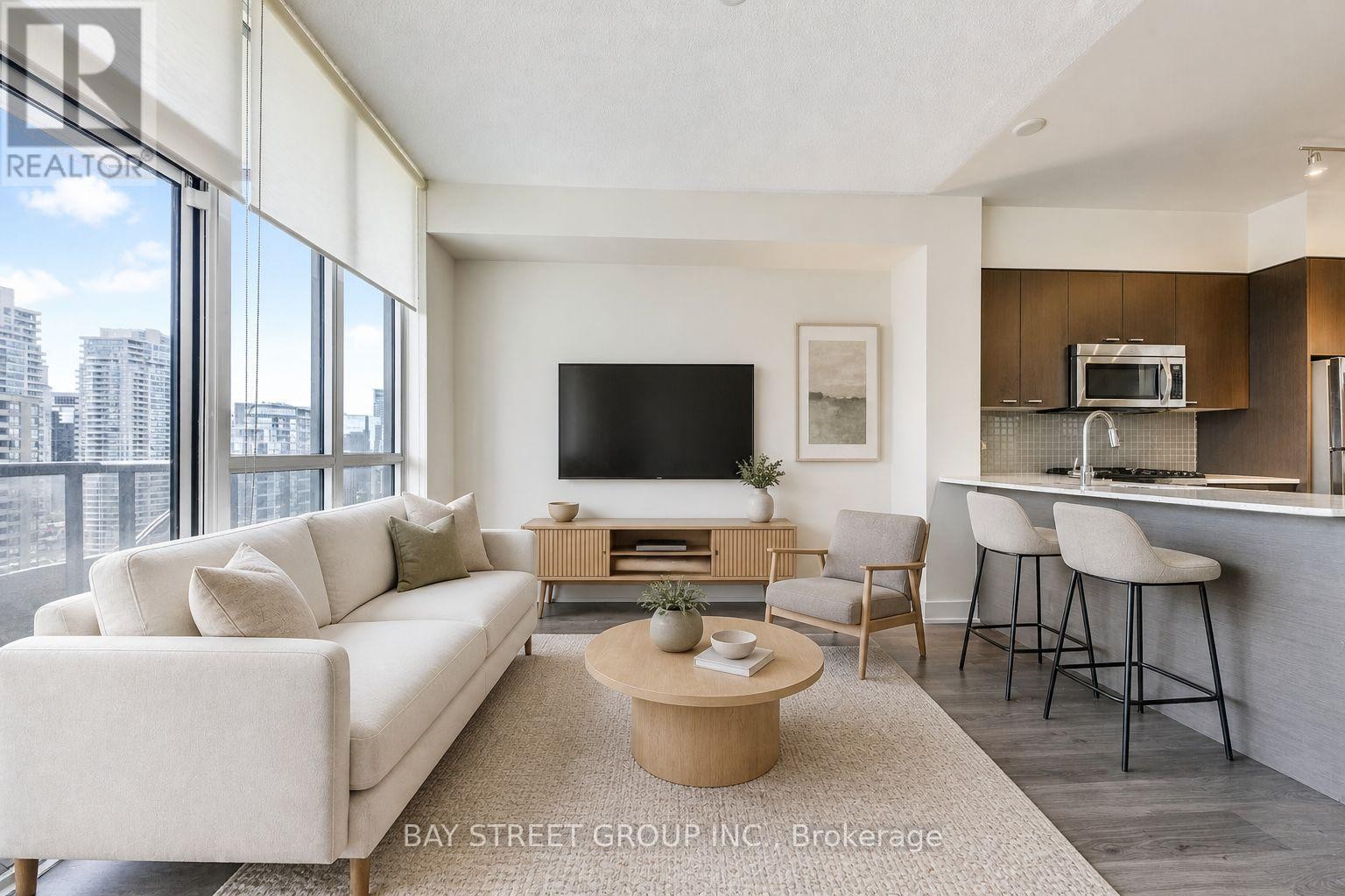 Living Room - Virtual Staged - 2006 - 88 Sheppard Avenue E, Toronto, ON