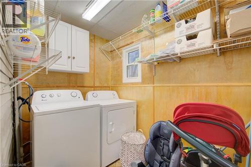main floor laundry with washer and dryer - 24 Hunt Street, Hamilton, ON 
