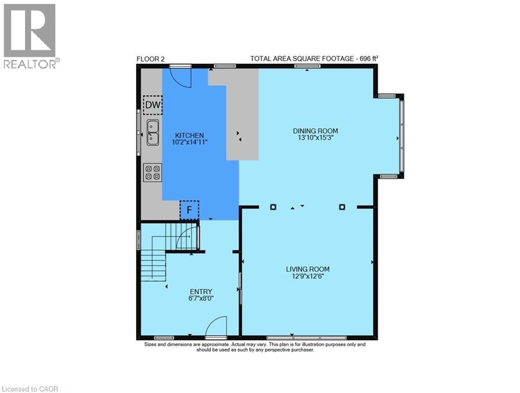 Main level floor plan - 229 Park Row S, Hamilton, ON