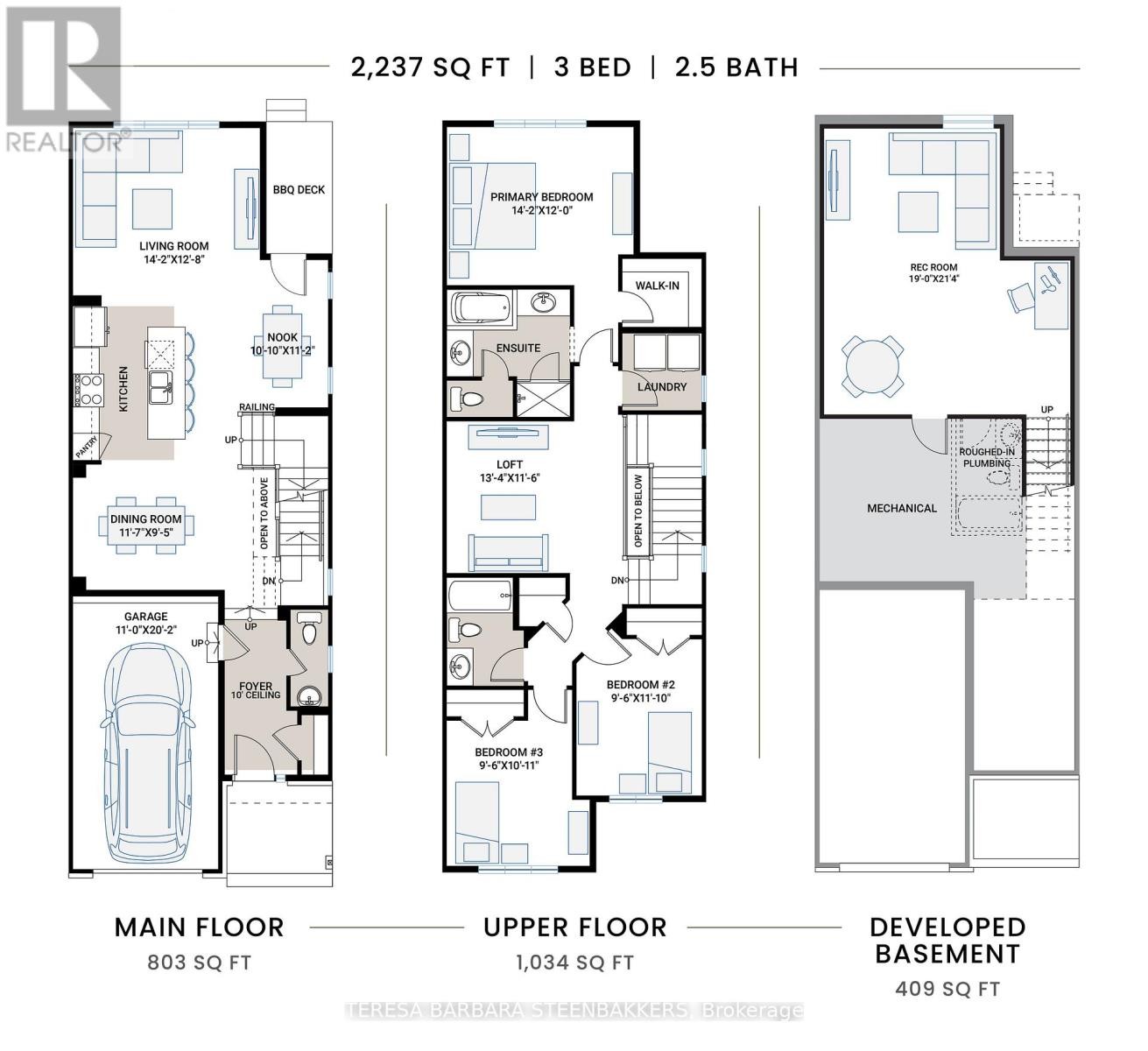Builder floor plan - 689 Taliesin Crescent E, Ottawa, ON