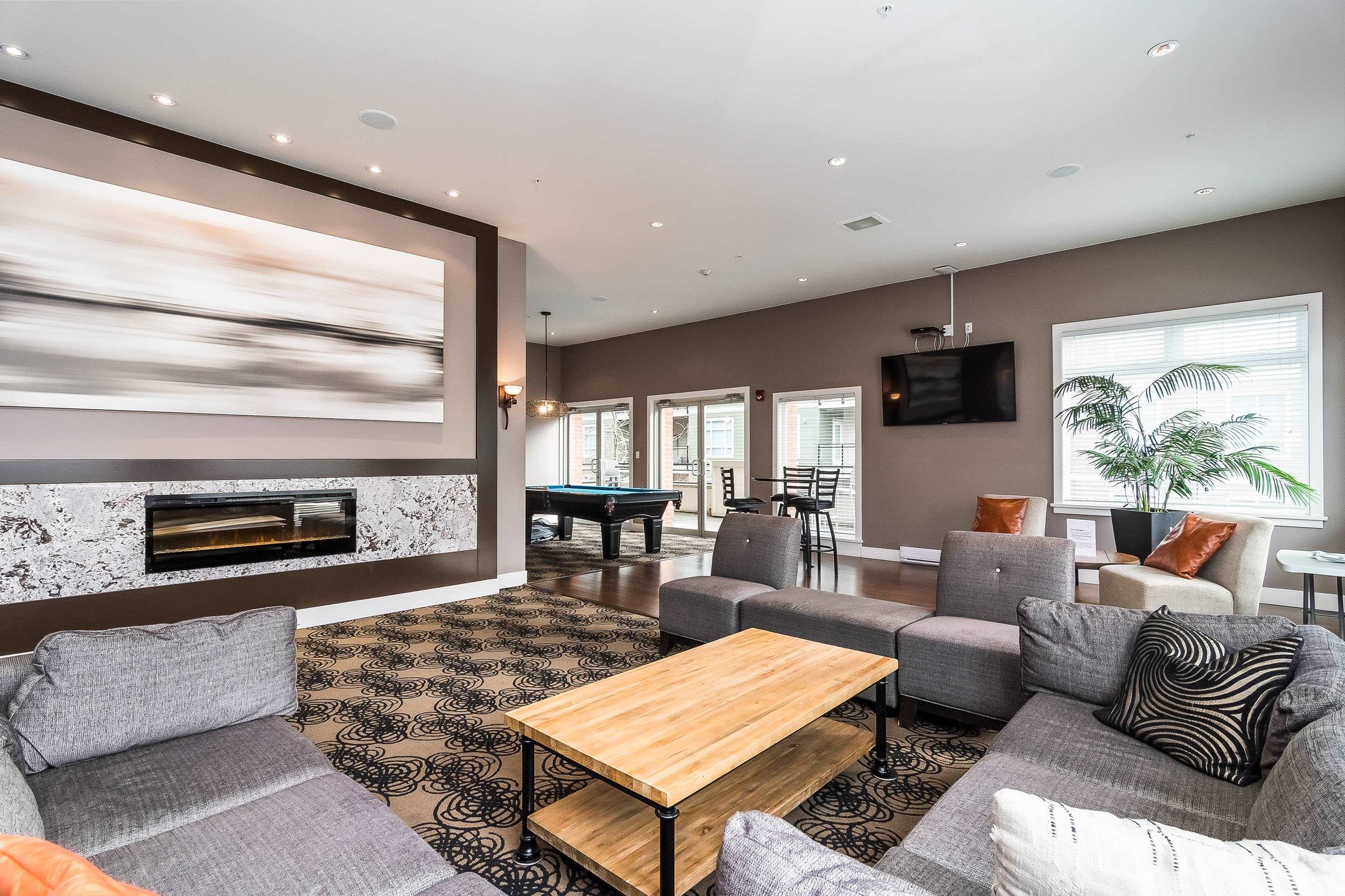 B401-20211 66 Avenue, Langley, BC - Indoor Photo Showing Living Room With Fireplace
