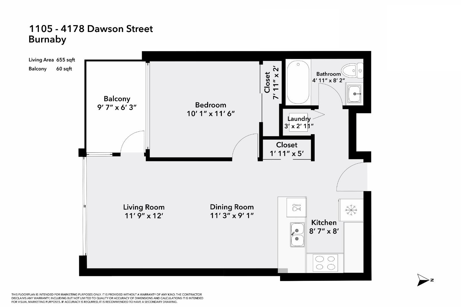 1105-4178 Dawson Street, Burnaby, BC