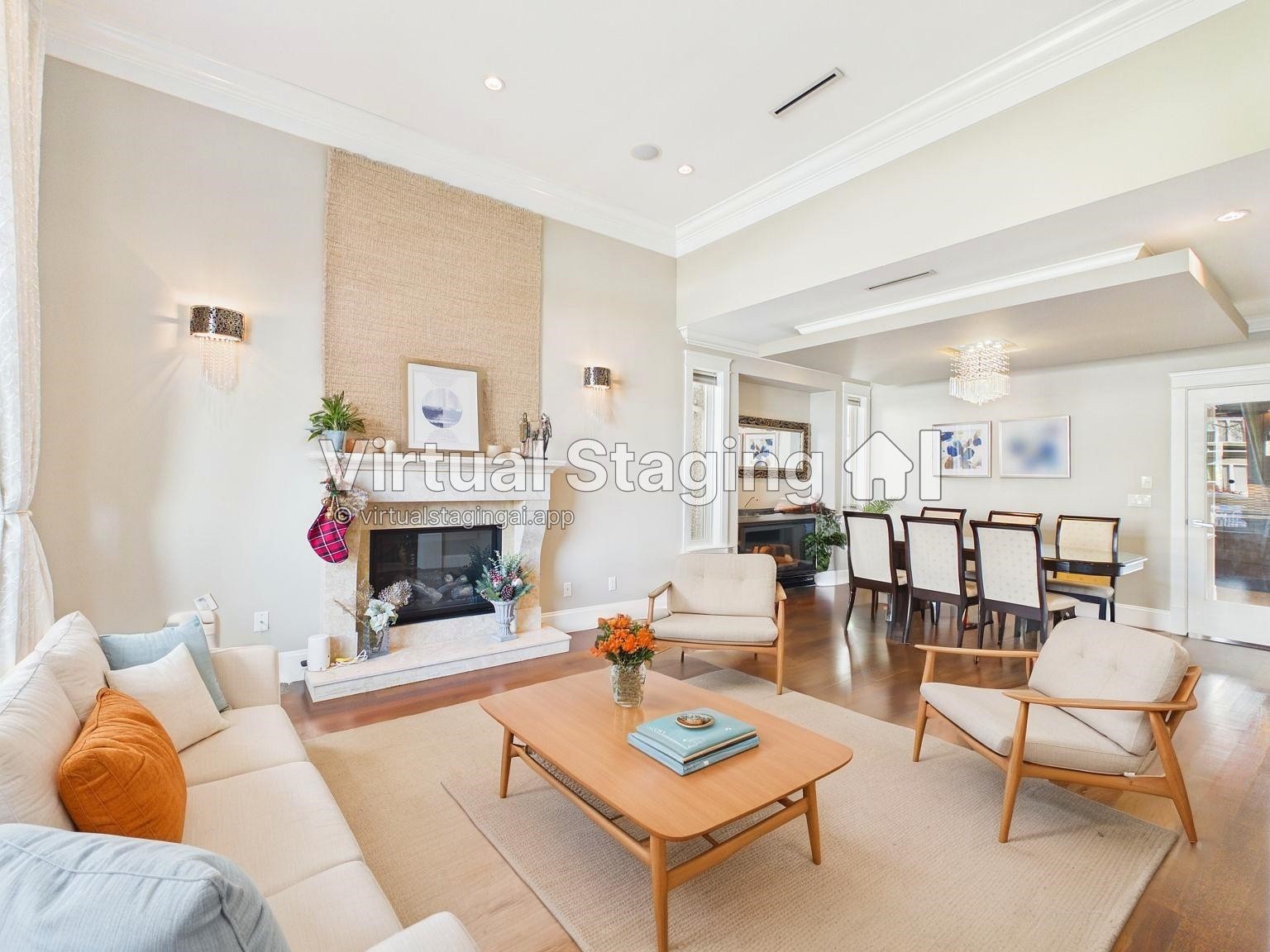 7320 Dow Avenue, Burnaby, BC - Indoor Photo Showing Living Room With Fireplace