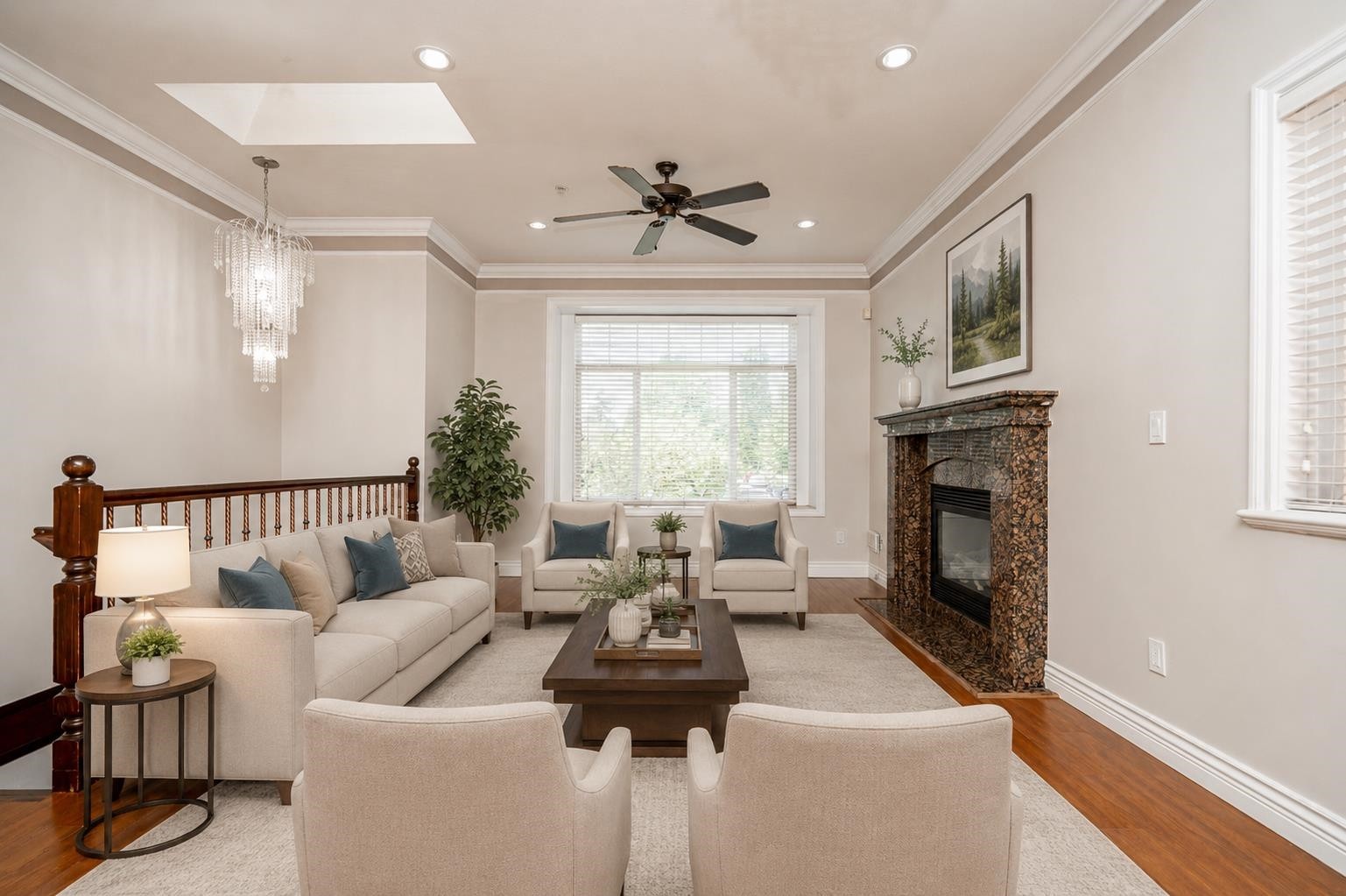 7202 Ross Street, Vancouver, BC - Indoor Photo Showing Living Room With Fireplace