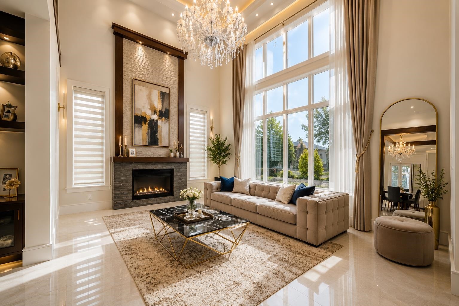 6240 Bellflower Drive, Richmond, BC - Indoor Photo Showing Living Room With Fireplace