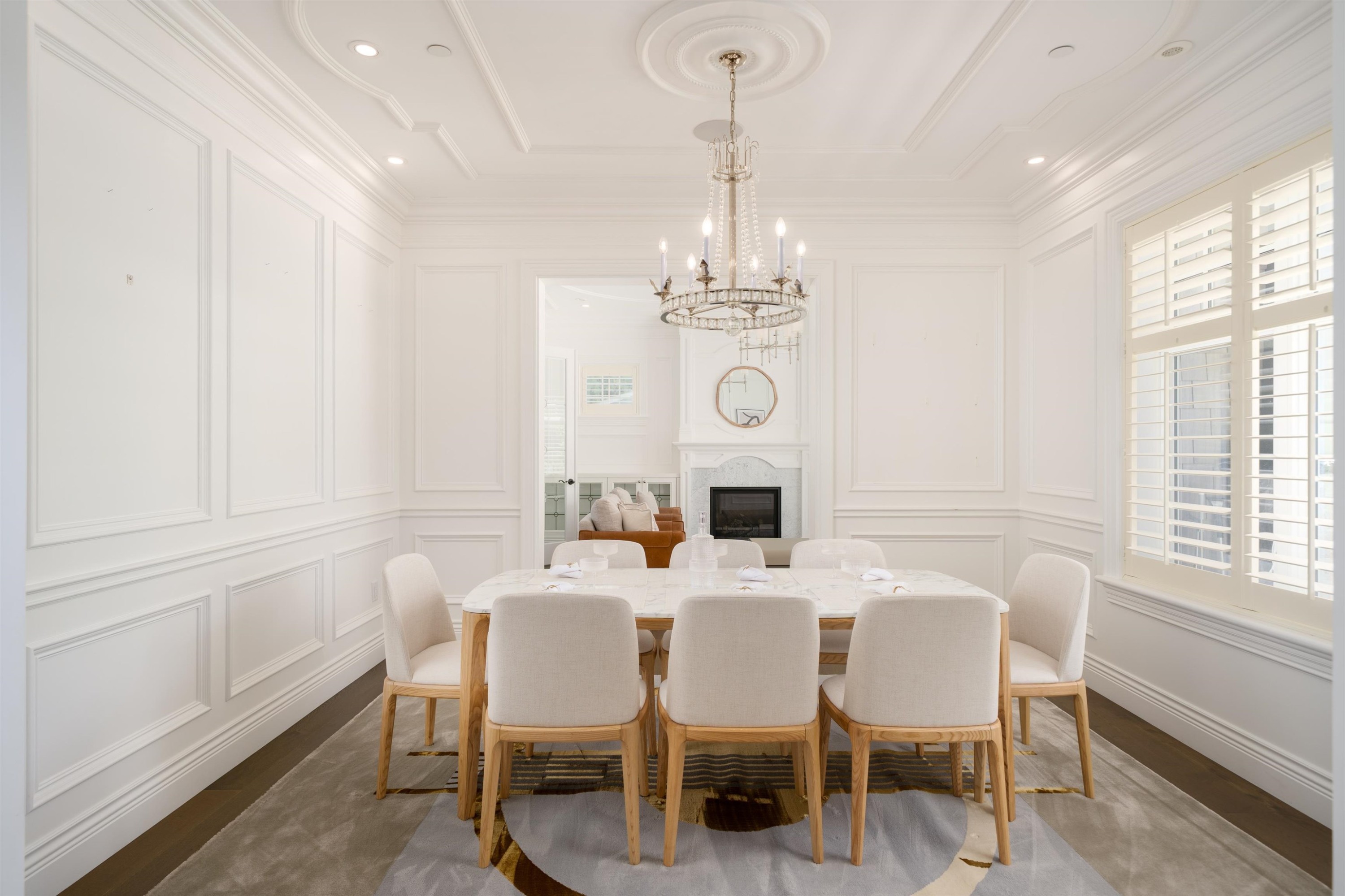 1093 Wolfe Avenue, Vancouver, BC - Indoor Photo Showing Dining Room With Fireplace