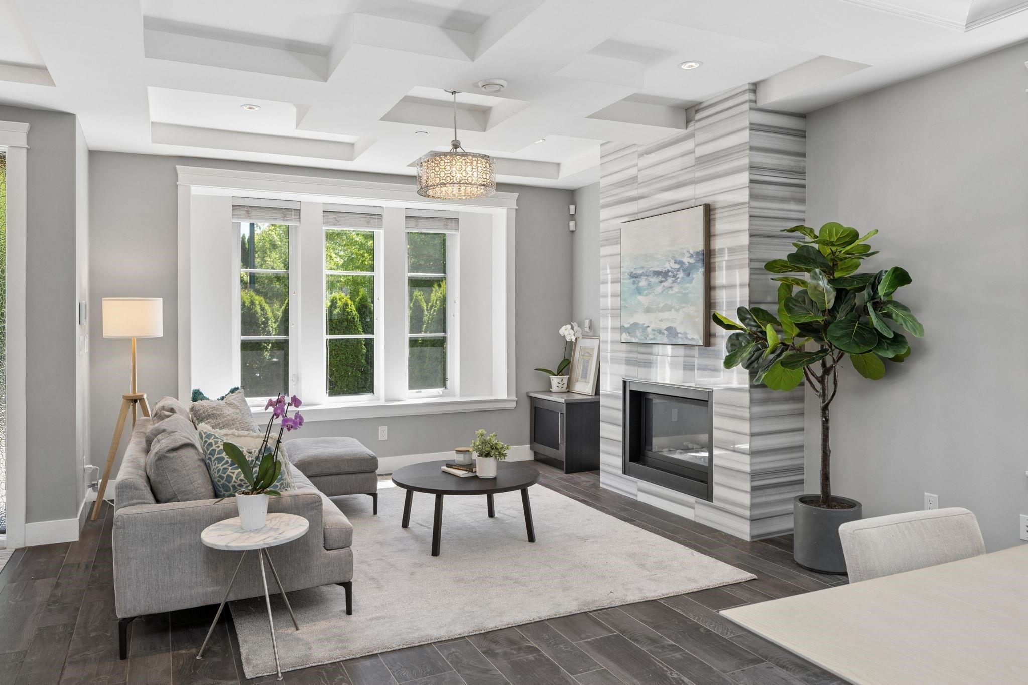 3233 Grant Street, Vancouver, BC - Indoor Photo Showing Living Room With Fireplace