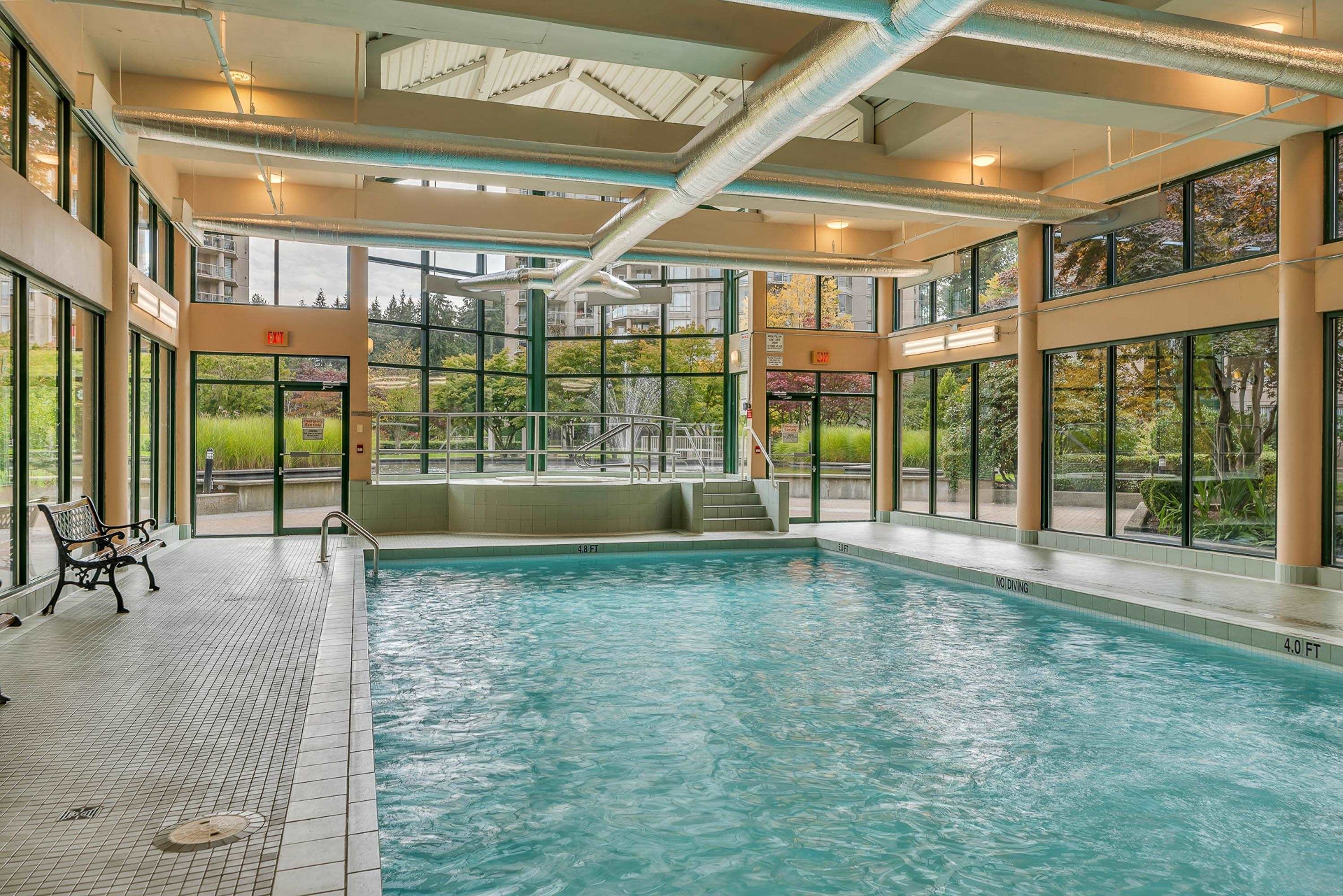 1802-1190 Pipeline Road, Coquitlam, BC - Indoor Photo Showing Other Room With In Ground Pool