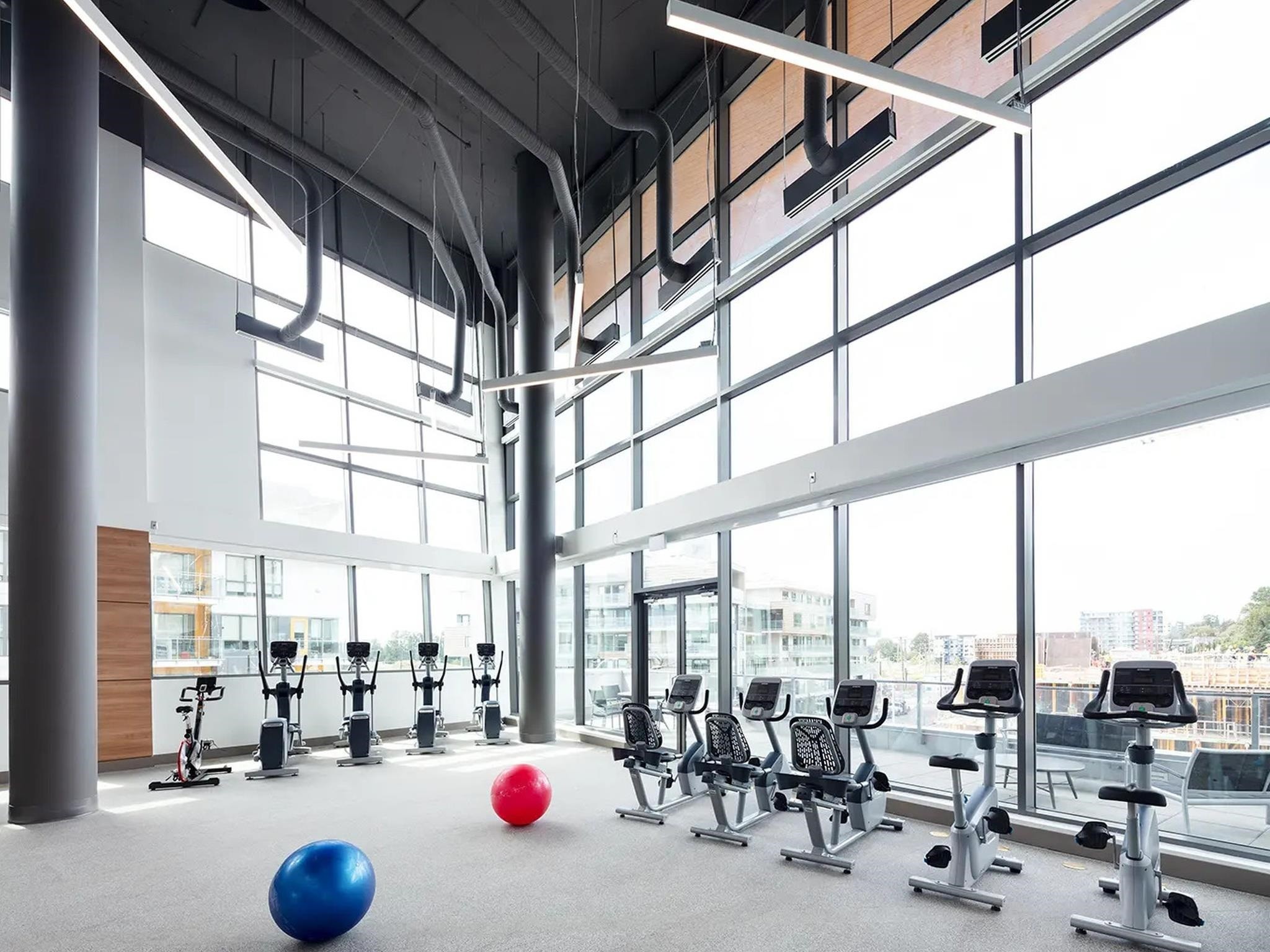 205-8538 River District Crossing, Vancouver, BC - Indoor Photo Showing Gym Room