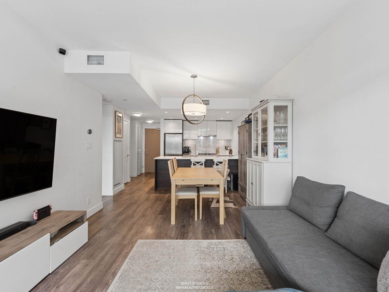 205-8538 River District Crossing, Vancouver, BC - Indoor Photo Showing Living Room