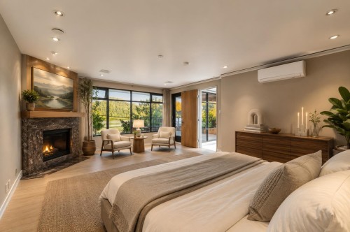 687 Beachview Drive, North Vancouver, BC - Indoor Photo Showing Bedroom With Fireplace