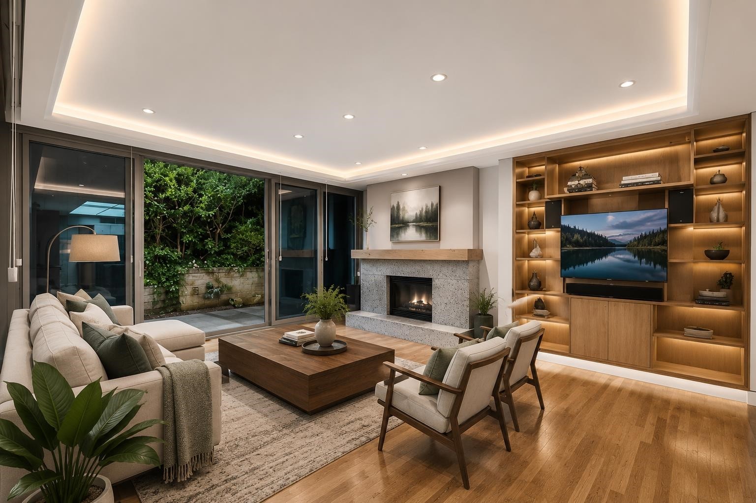 687 Beachview Drive, North Vancouver, BC - Indoor Photo Showing Living Room With Fireplace