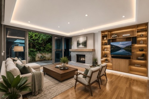 687 Beachview Drive, North Vancouver, BC - Indoor Photo Showing Living Room With Fireplace