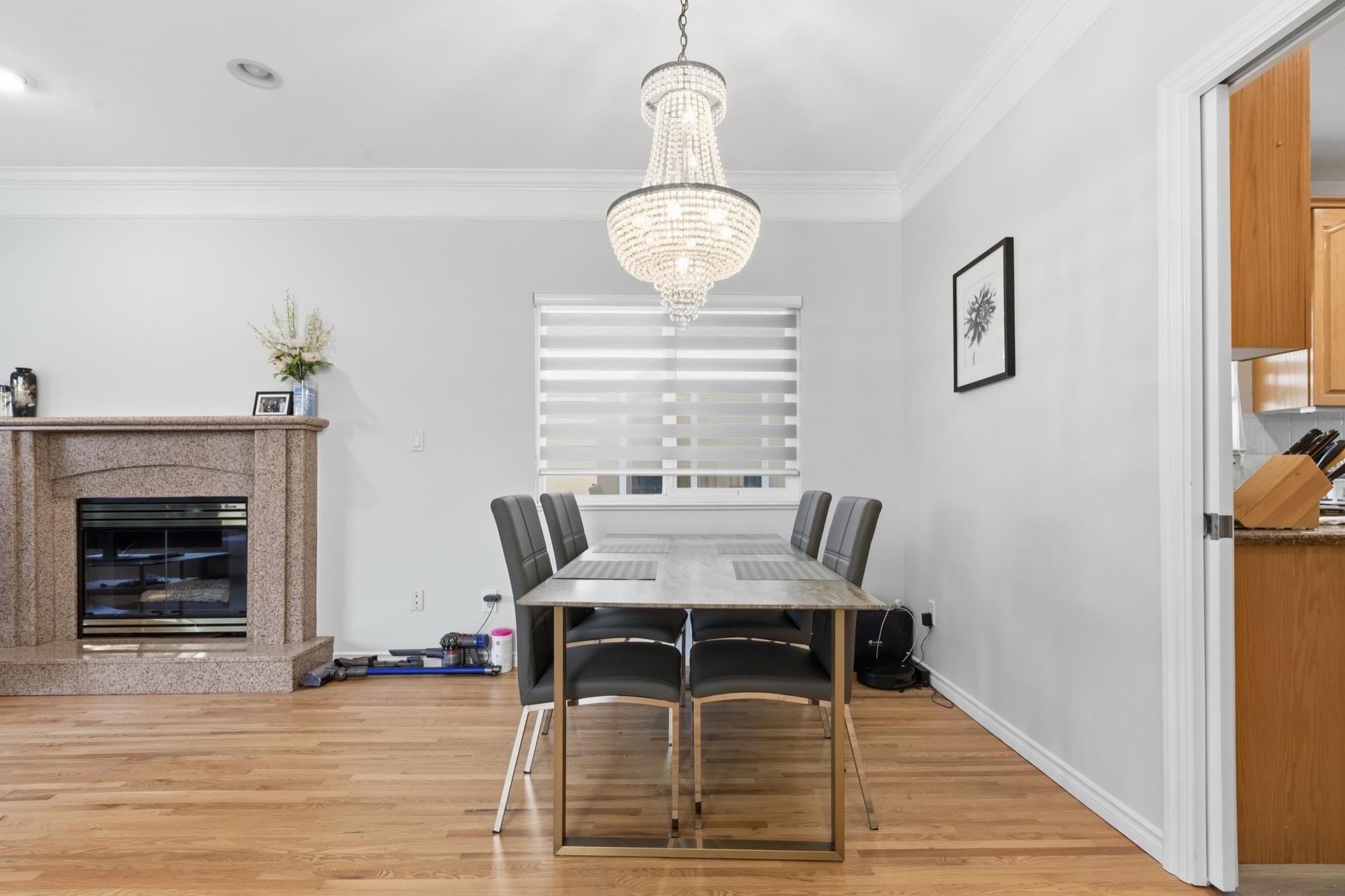 3186 18Th Avenue E, Vancouver, BC - Indoor Photo Showing Dining Room With Fireplace