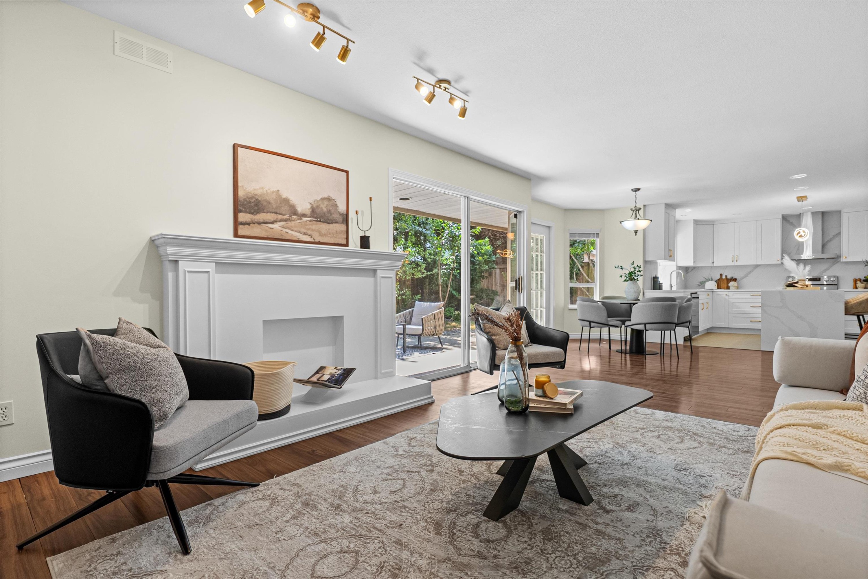 12051 Imperial Drive, Richmond, BC - Indoor Photo Showing Living Room With Fireplace