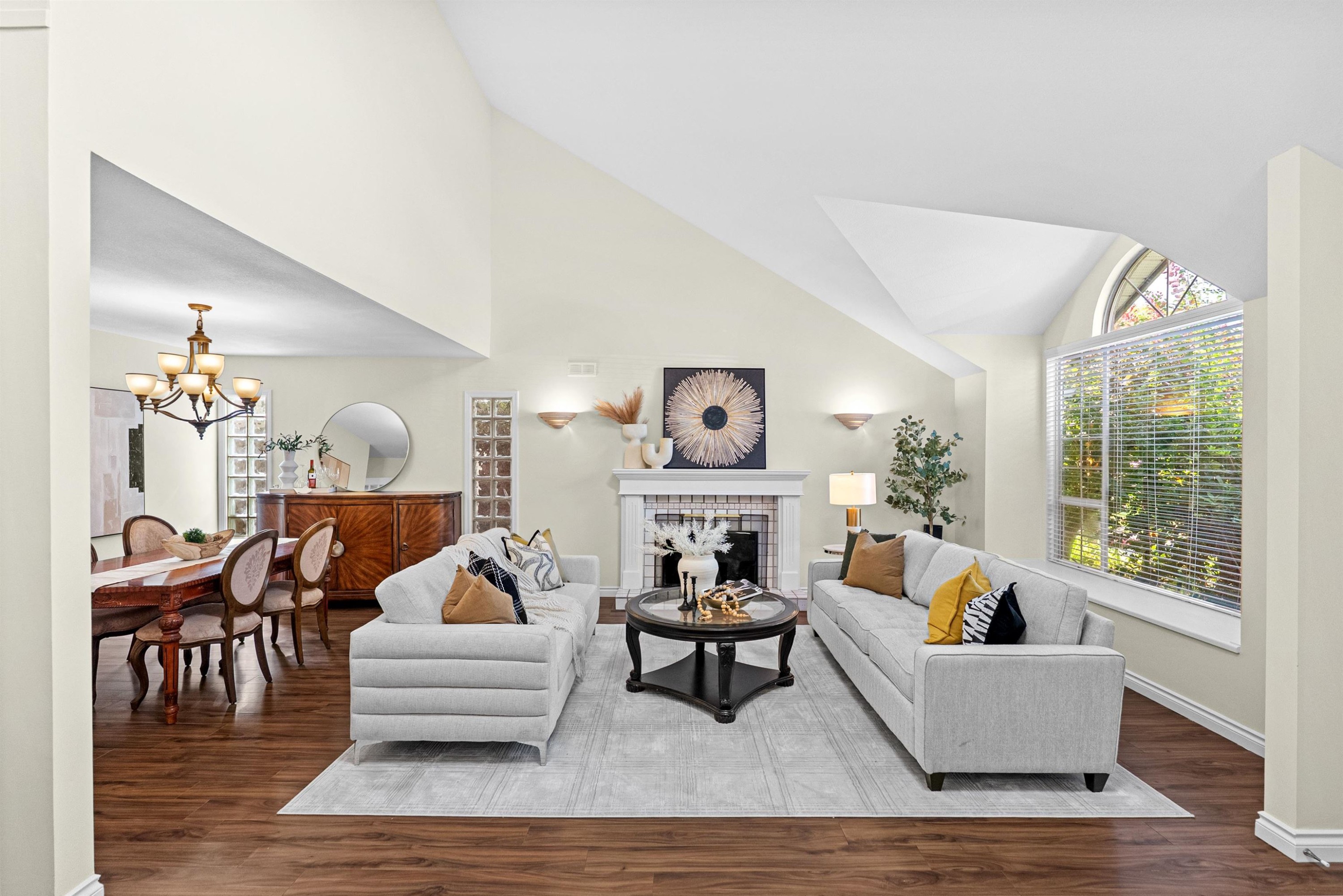 12051 Imperial Drive, Richmond, BC - Indoor Photo Showing Living Room With Fireplace