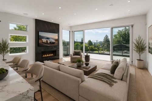 1202 Duchess Avenue, West Vancouver, BC - Indoor Photo Showing Living Room With Fireplace
