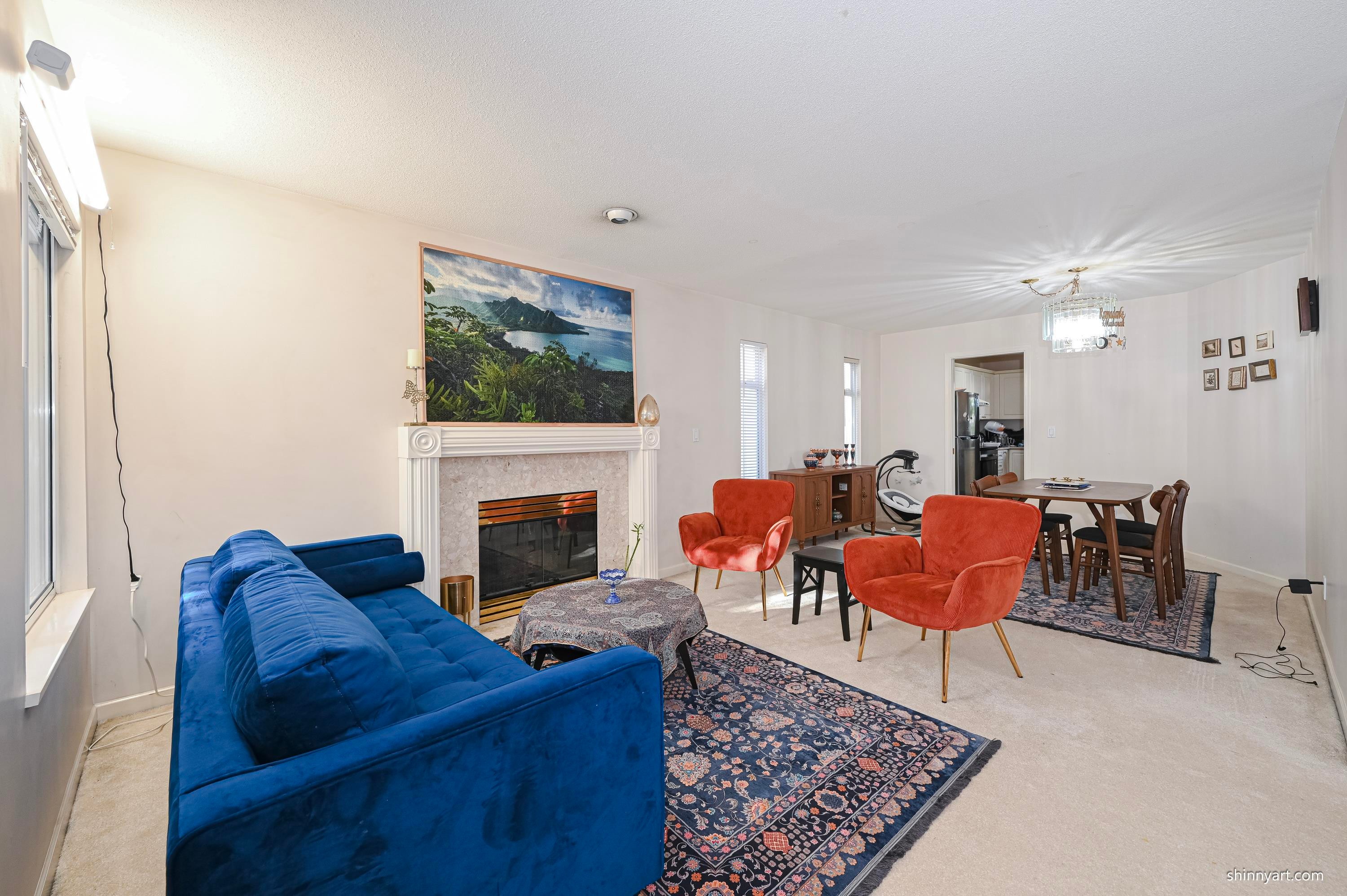 68-10000 Fisher Gate, Richmond, BC - Indoor Photo Showing Living Room With Fireplace