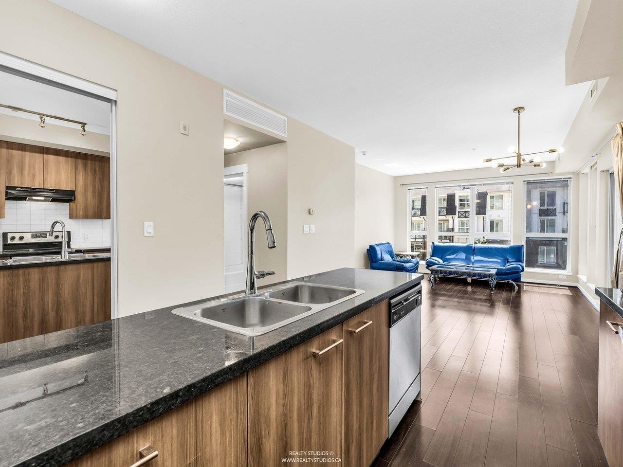 392-4133 Stolberg Street, Richmond, BC - Indoor Photo Showing Kitchen With Double Sink With Upgraded Kitchen