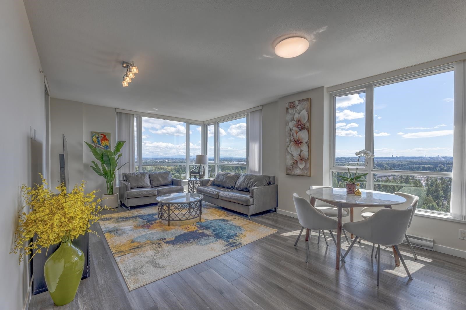 2203-3096 Windsor Gate, Coquitlam, BC - Indoor Photo Showing Living Room
