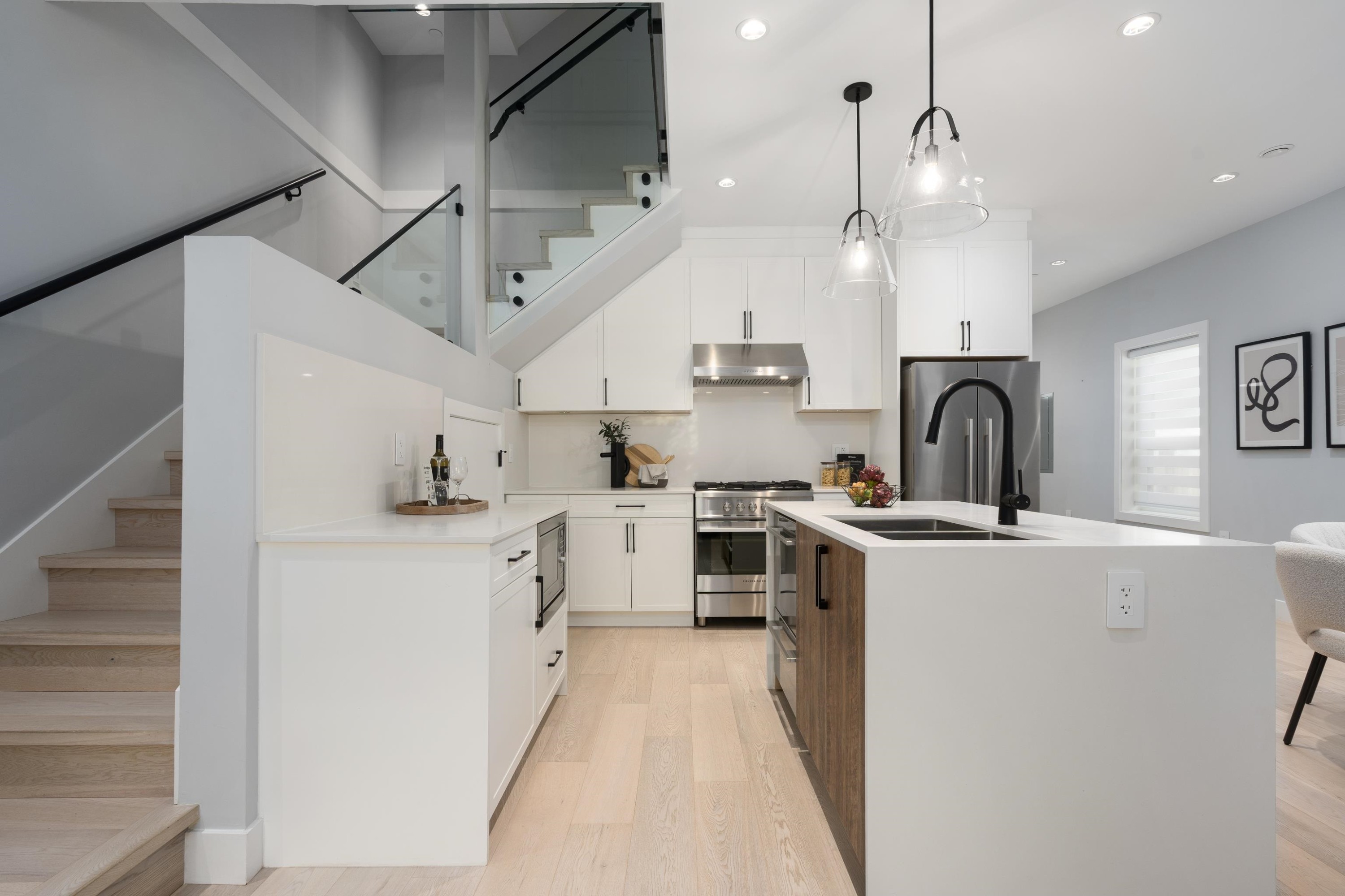 2196 19Th Avenue E, Vancouver, BC - Indoor Photo Showing Kitchen With Double Sink With Upgraded Kitchen