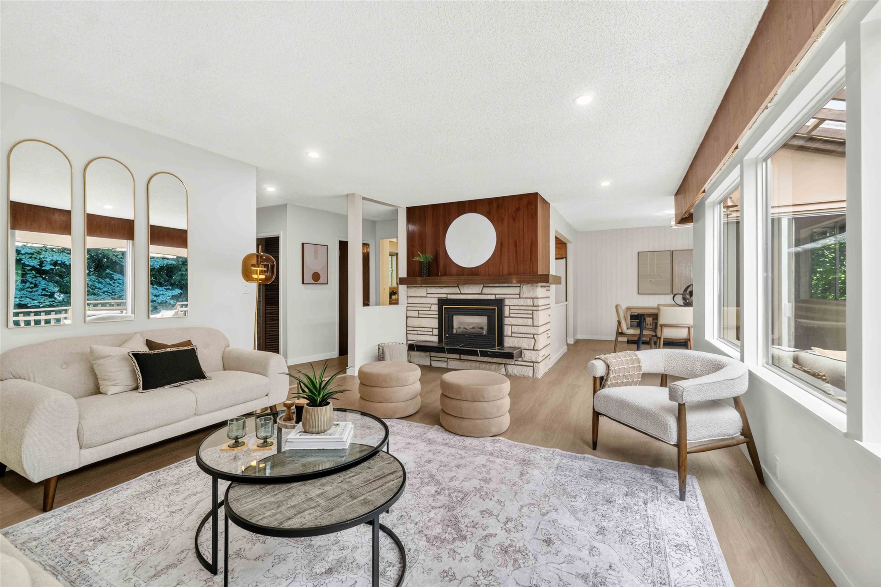 1168 Charland Avenue, Coquitlam, BC - Indoor Photo Showing Living Room With Fireplace