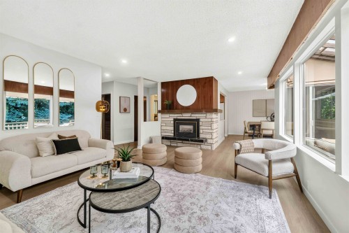 1168 Charland Avenue, Coquitlam, BC - Indoor Photo Showing Living Room With Fireplace