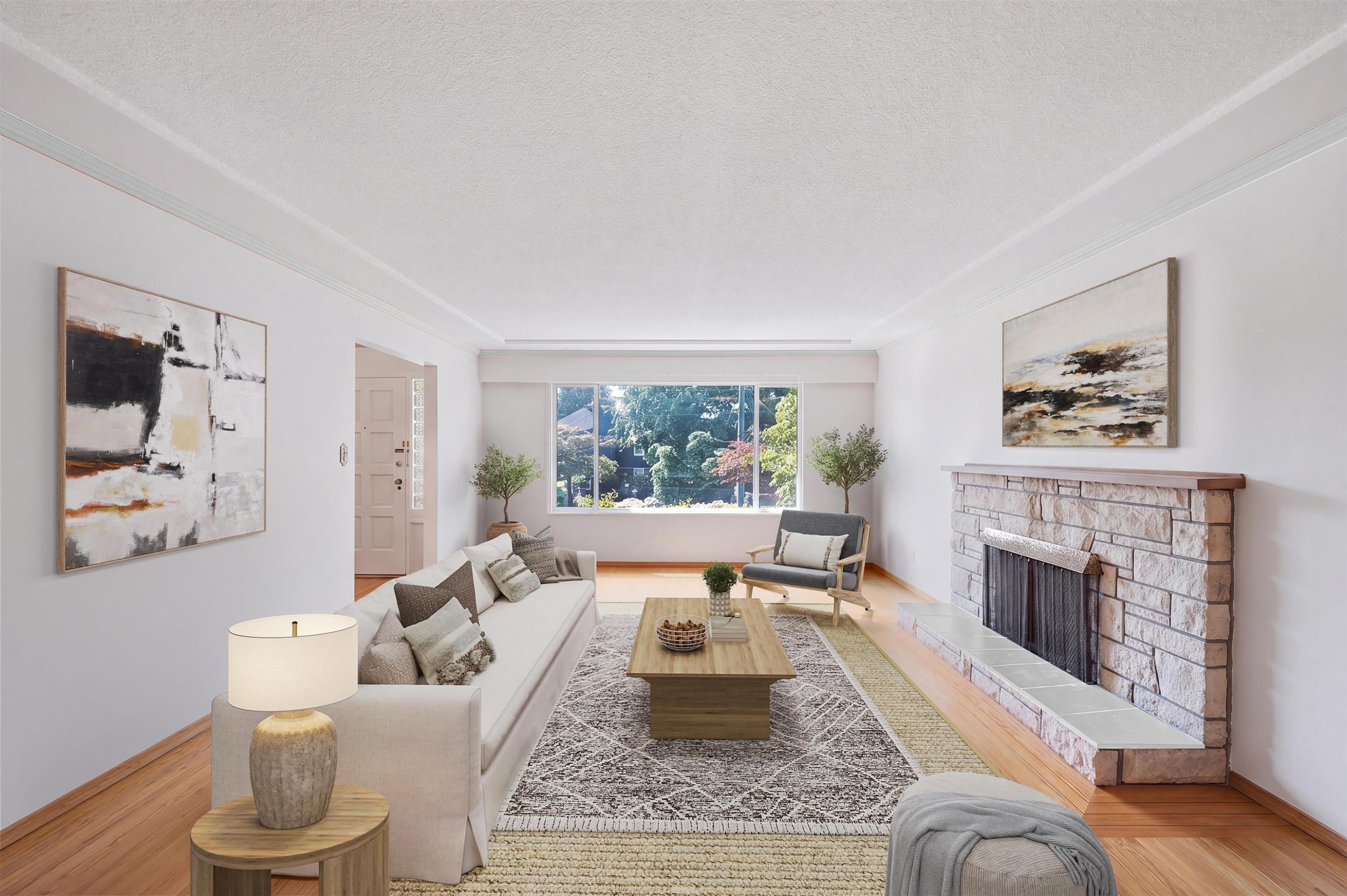 2727 36Th Avenue W, Vancouver, BC - Indoor Photo Showing Living Room With Fireplace