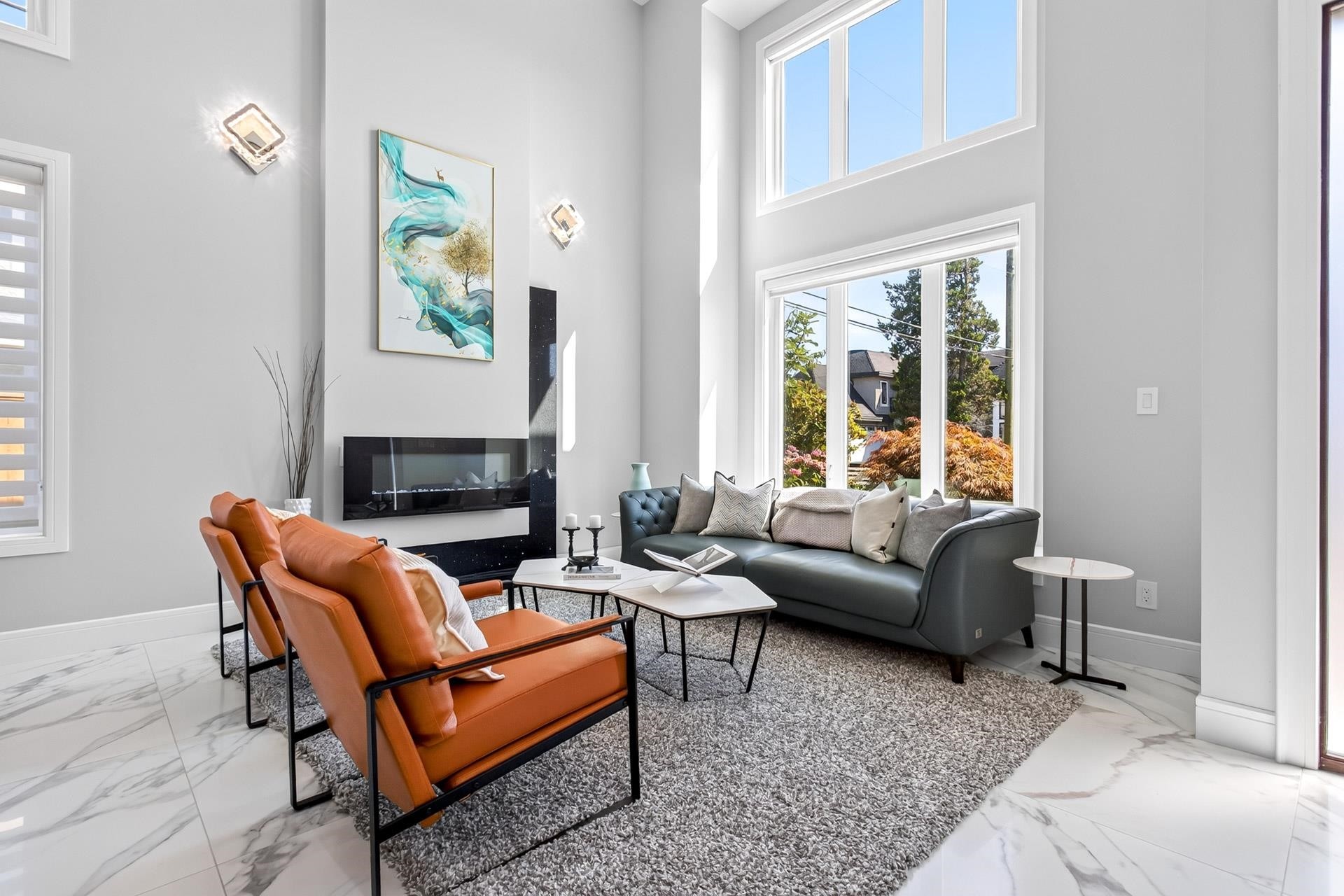 3291 Ullsmore Avenue, Richmond, BC - Indoor Photo Showing Living Room With Fireplace